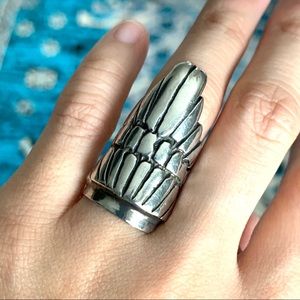 Vintage sterling silver angel wing ring